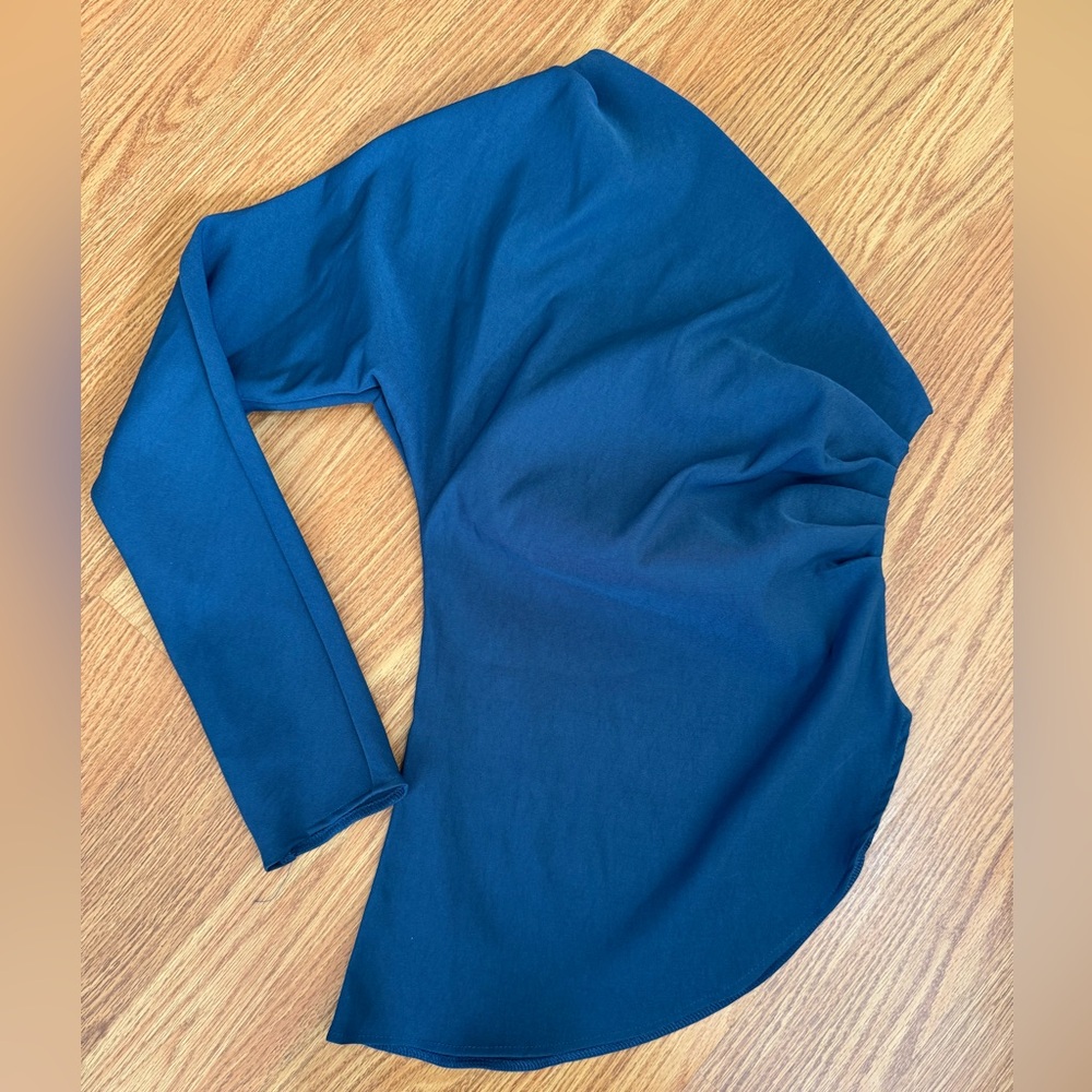 Zara NWT Asymmetrical One Shoulder Blue Women's Top Small